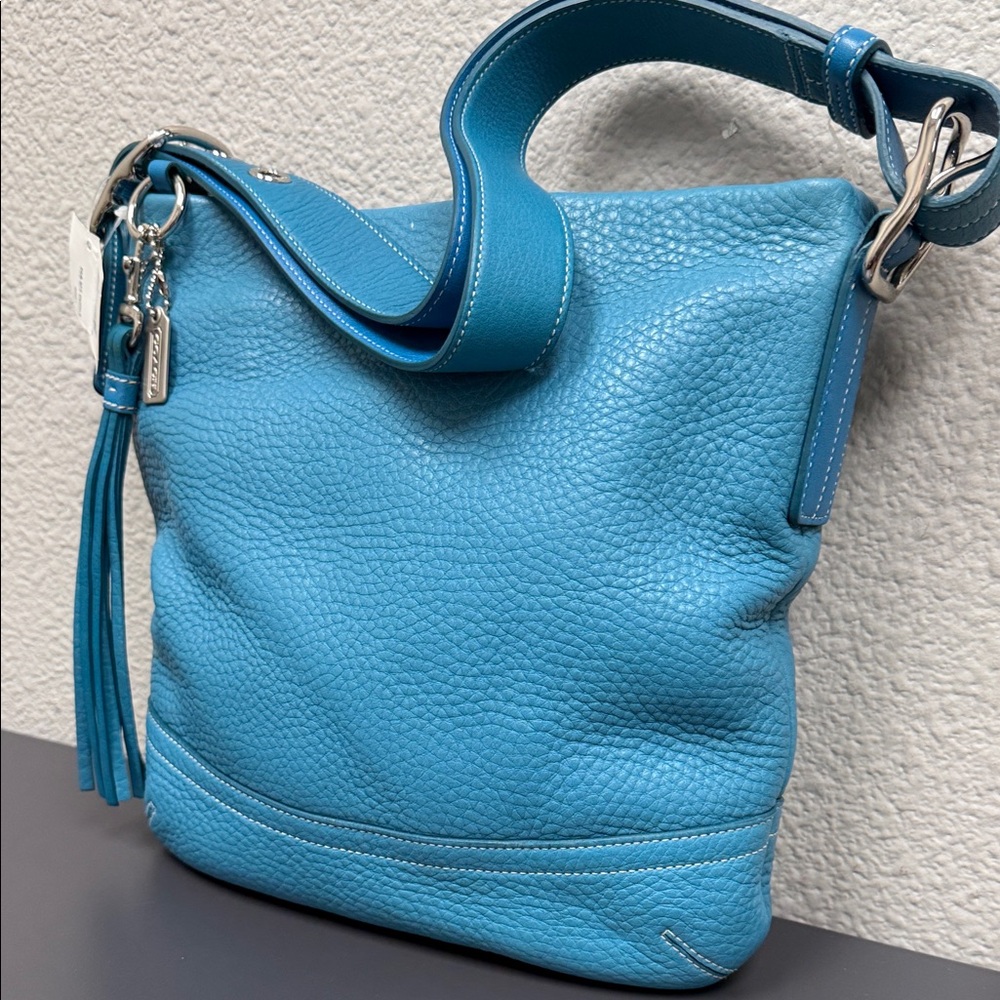 Rare Vintage Teal Blue Coach SoHo Leather Duffle